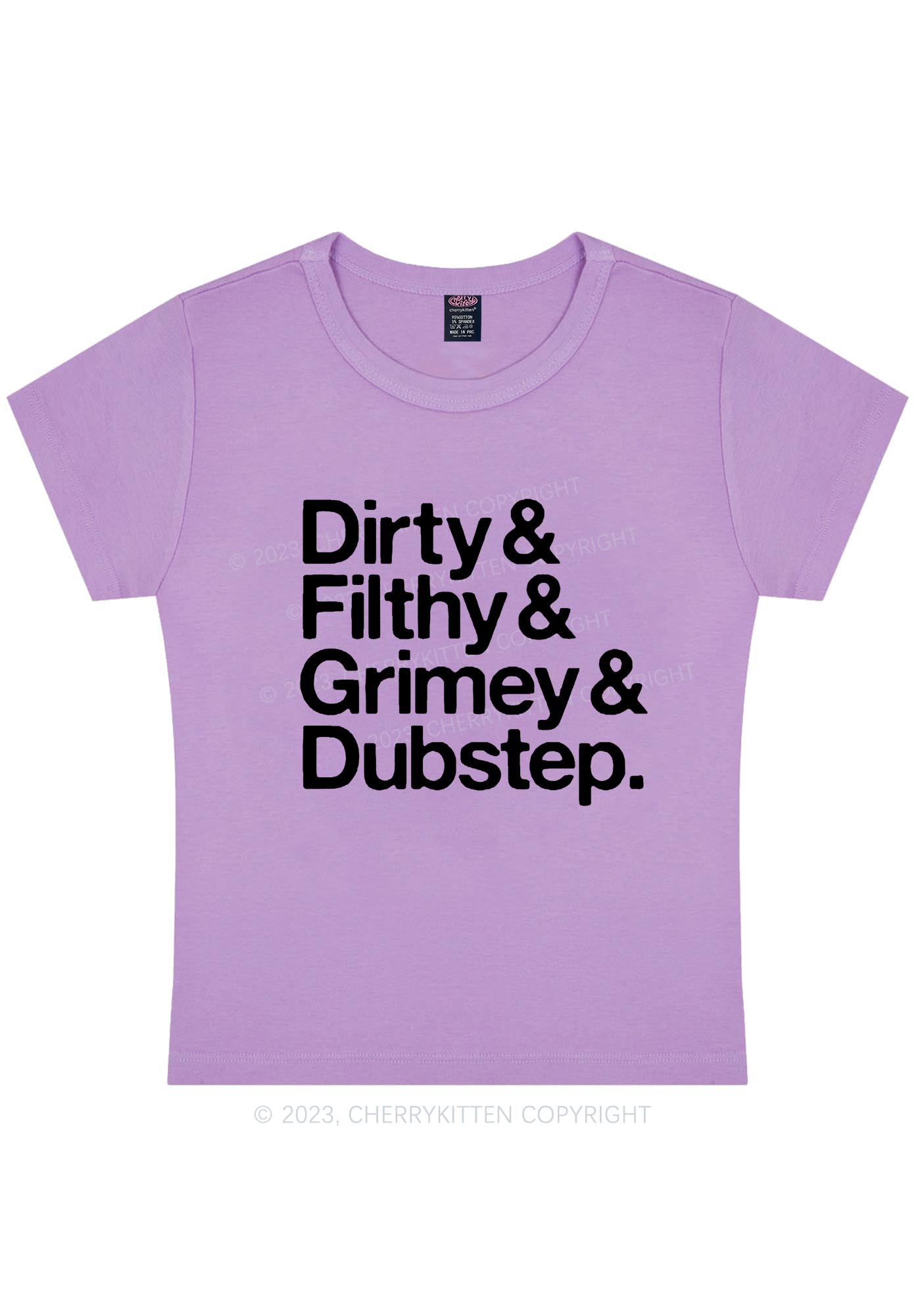 Curvy Dirty Dubstep Y2K Baby Tee Cherrykitten