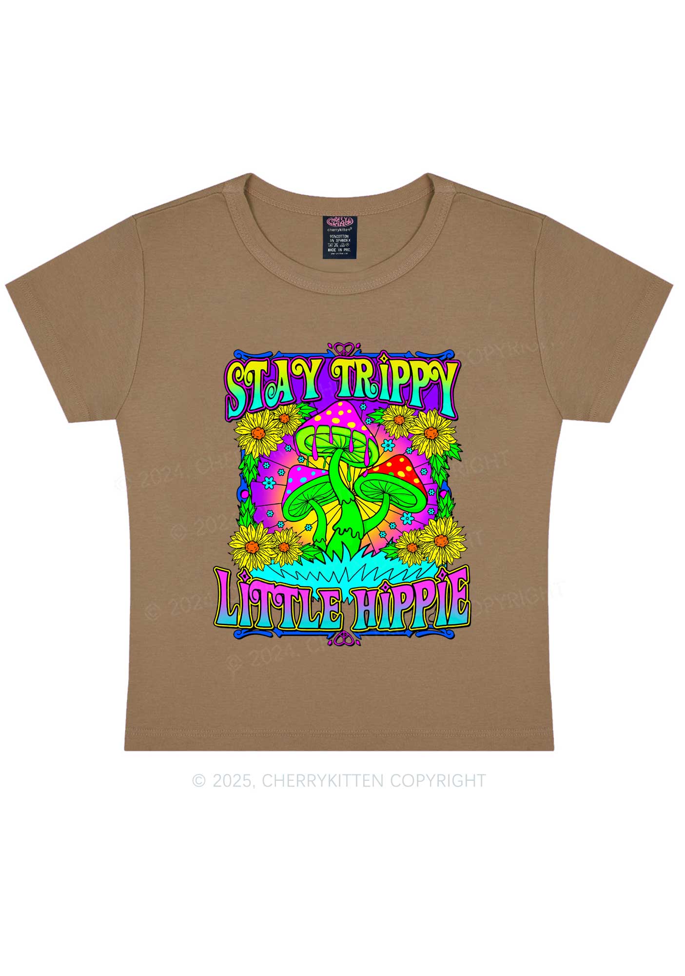 Stay Trippy Little Hippie Y2K Baby Tee Cherrykitten