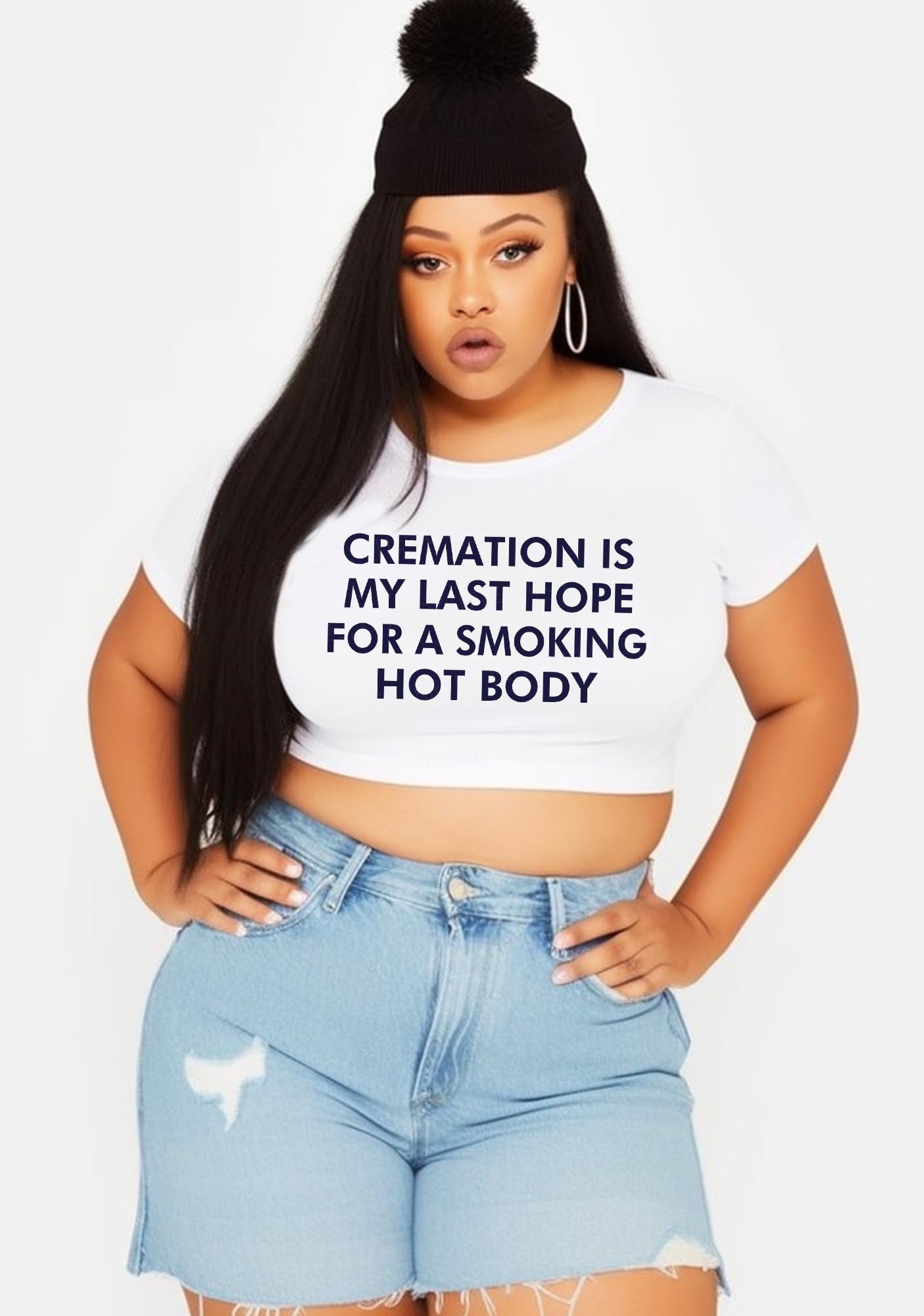 Curvy Cremation For Hot Body Y2K Baby Tee Cherrykitten