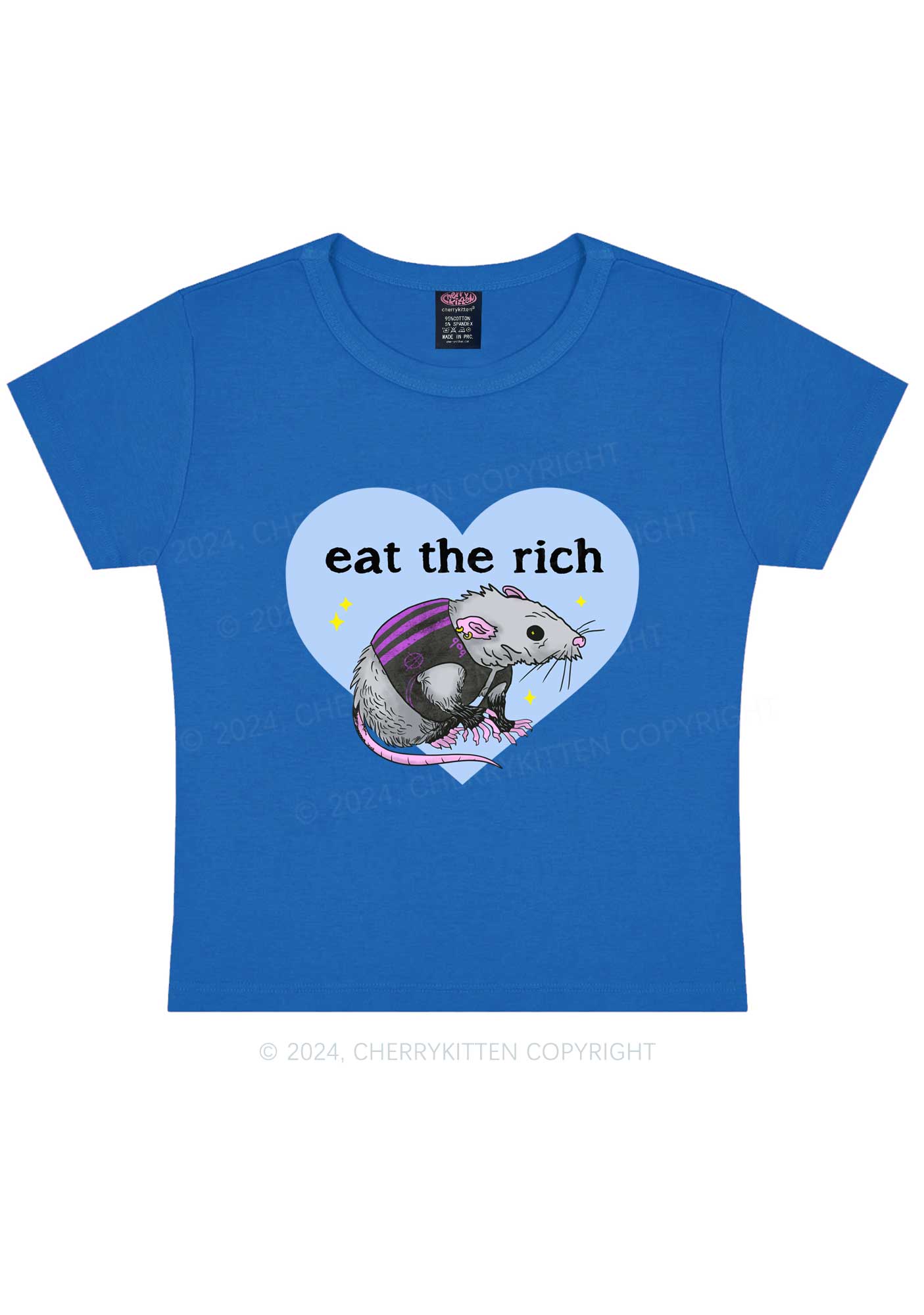 Eat The Rich Rat Y2K Baby Tee Cherrykitten