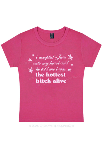 Curvy The Hottest Bxxch Y2K Baby Tee Cherrykitten