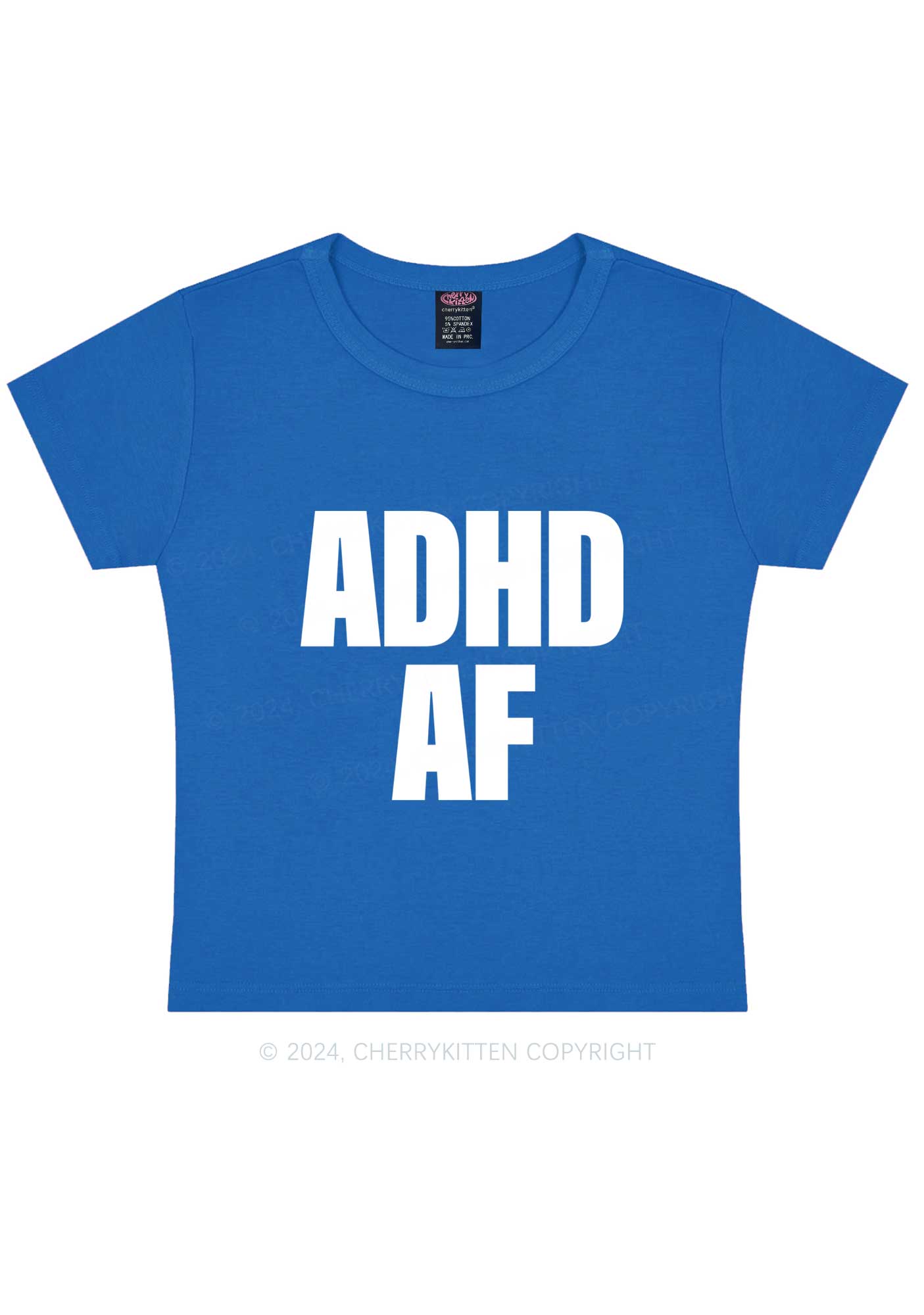 ADHD AF Y2K Baby Tee Cherrykitten