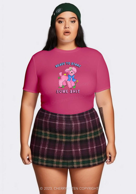 Curvy Start Some Shxt Y2K Baby Tee Cherrykitten