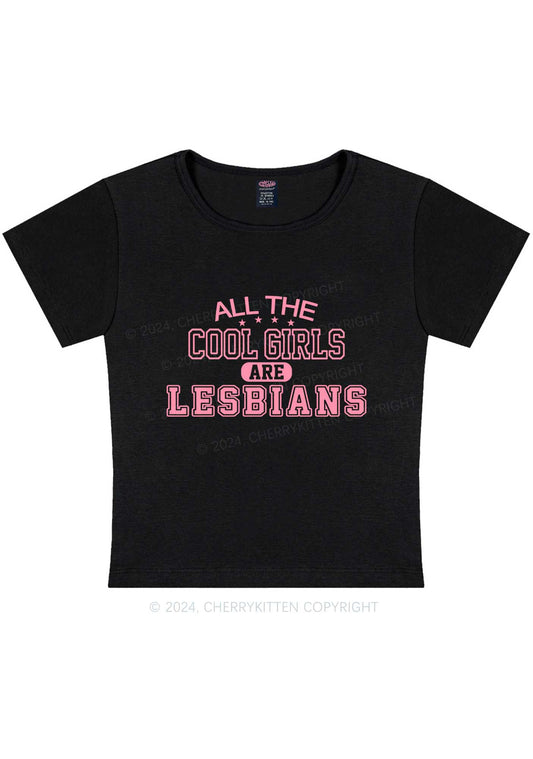 Cool Girls Are Lesbians Y2K Baby Tee Cherrykitten