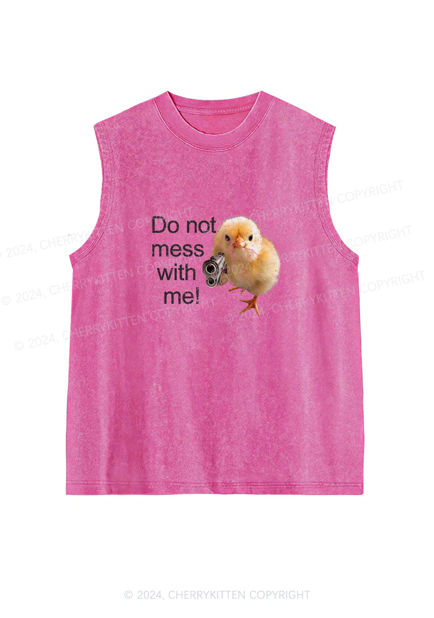 Do Not Mess With Me Y2K Washed Tank Cherrykitten