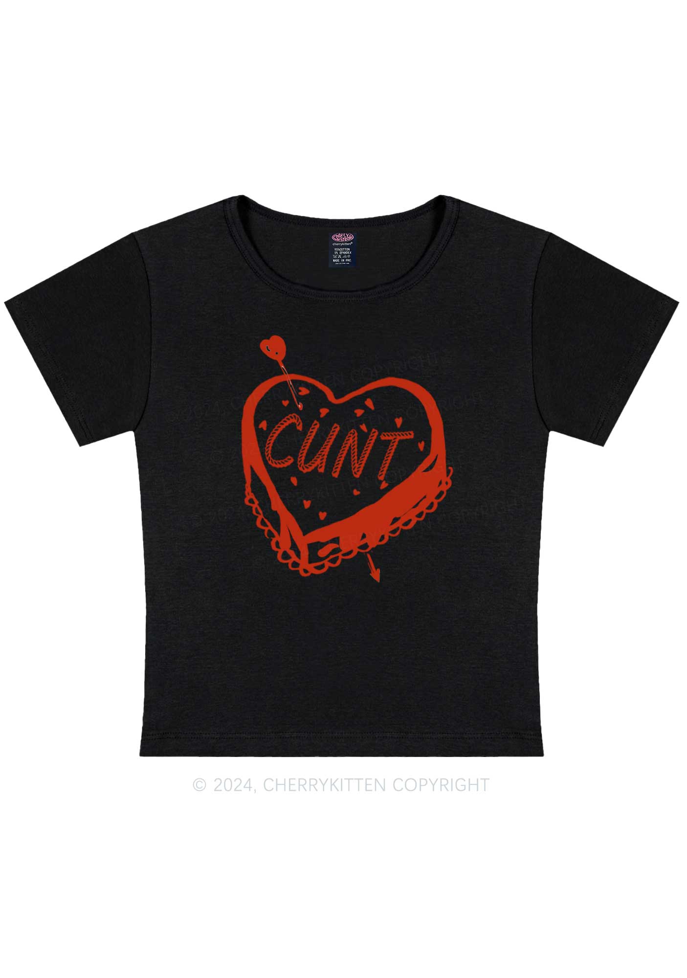 Cxxt Cake Y2K Valentine's Day Baby Tee Cherrykitten