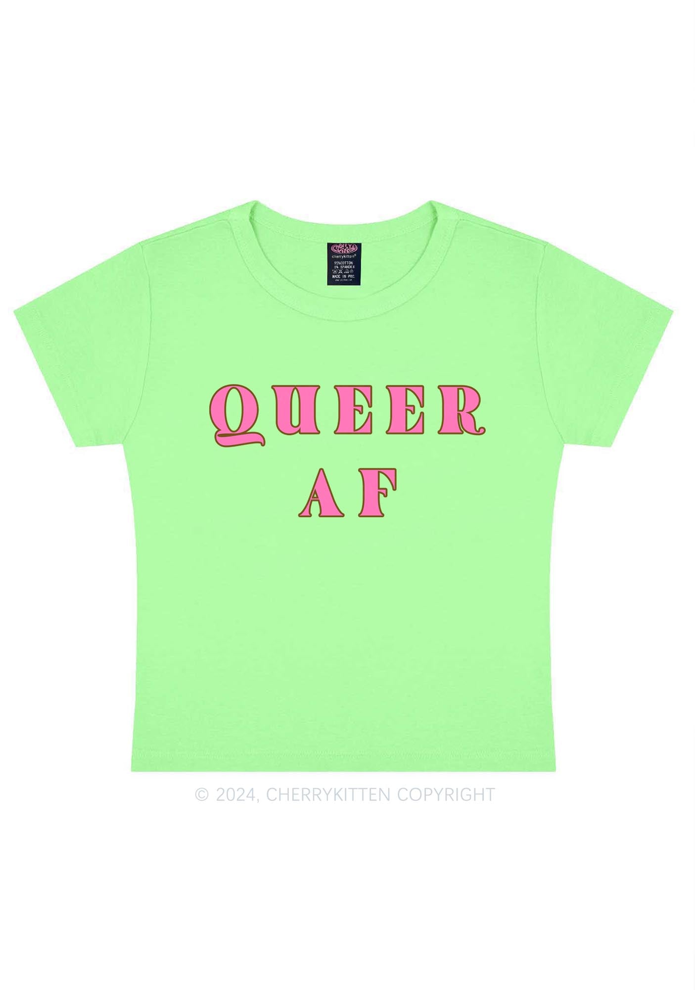 Queer AF Y2K Baby Tee Cherrykitten