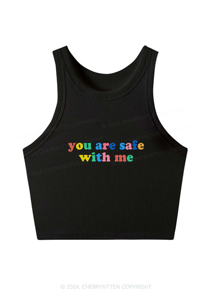 You Are Safe With Me Y2K Crop Tank Top Cherrykitten