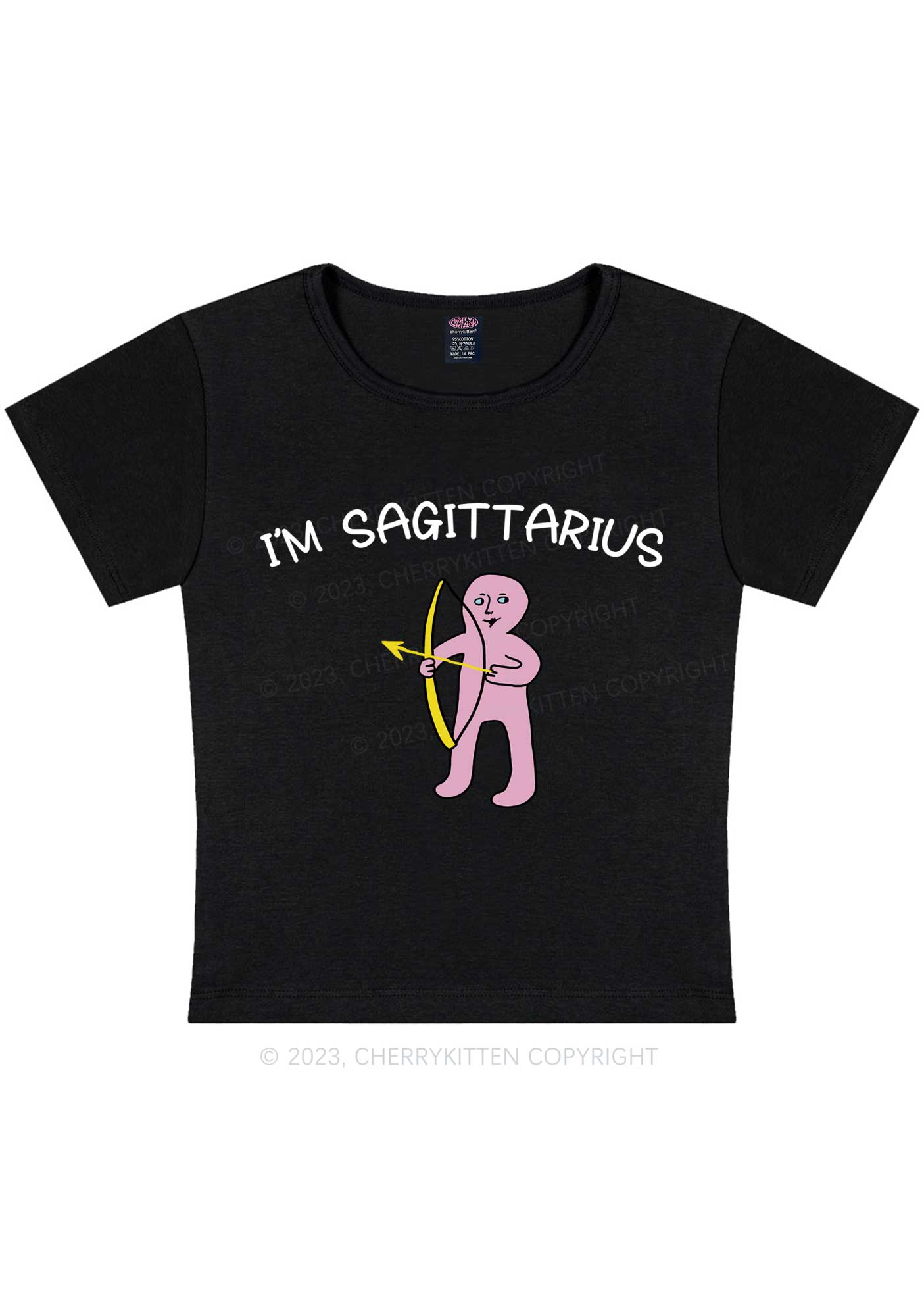 I'm Sagittarius Y2K Baby Tee Cherrykitten