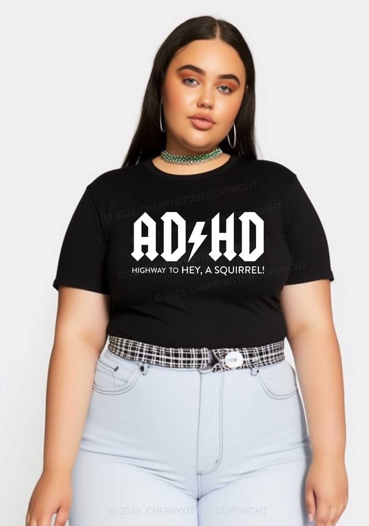 Curvy ADHD Hey A Squirrel Y2K Baby Tee Cherrykitten