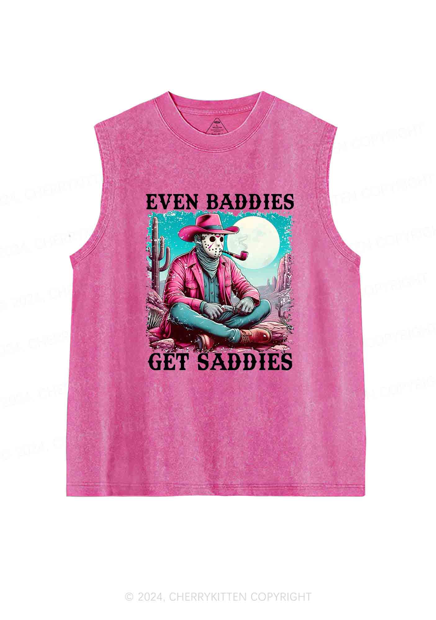 Halloween Baddies Cowboy Y2K Washed Tank Cherrykitten