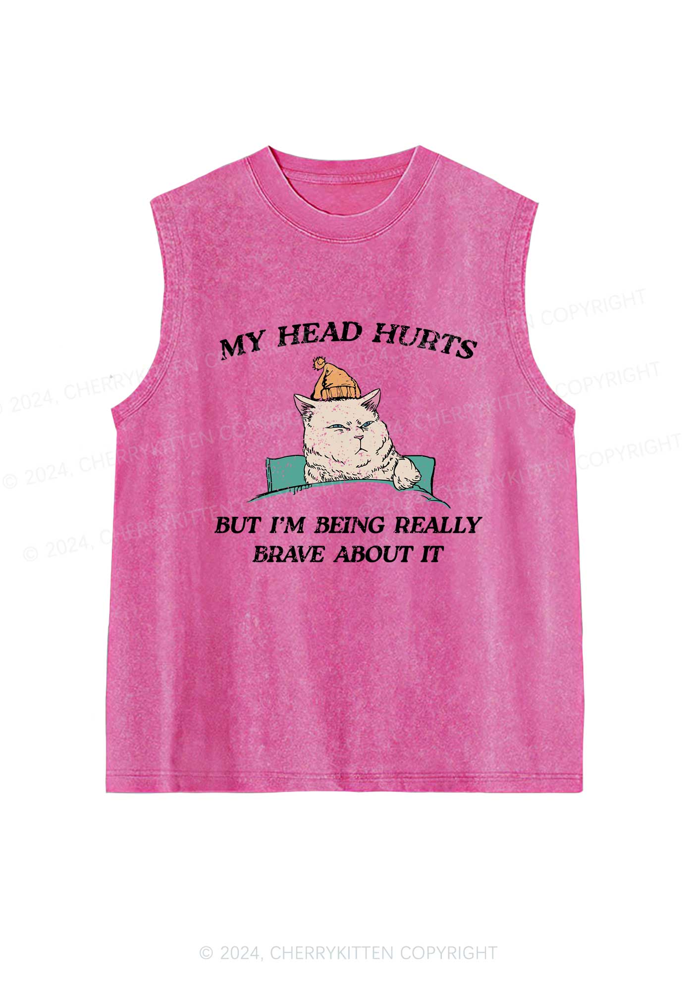 Head Hurts Y2K Washed Tank Cherrykitten