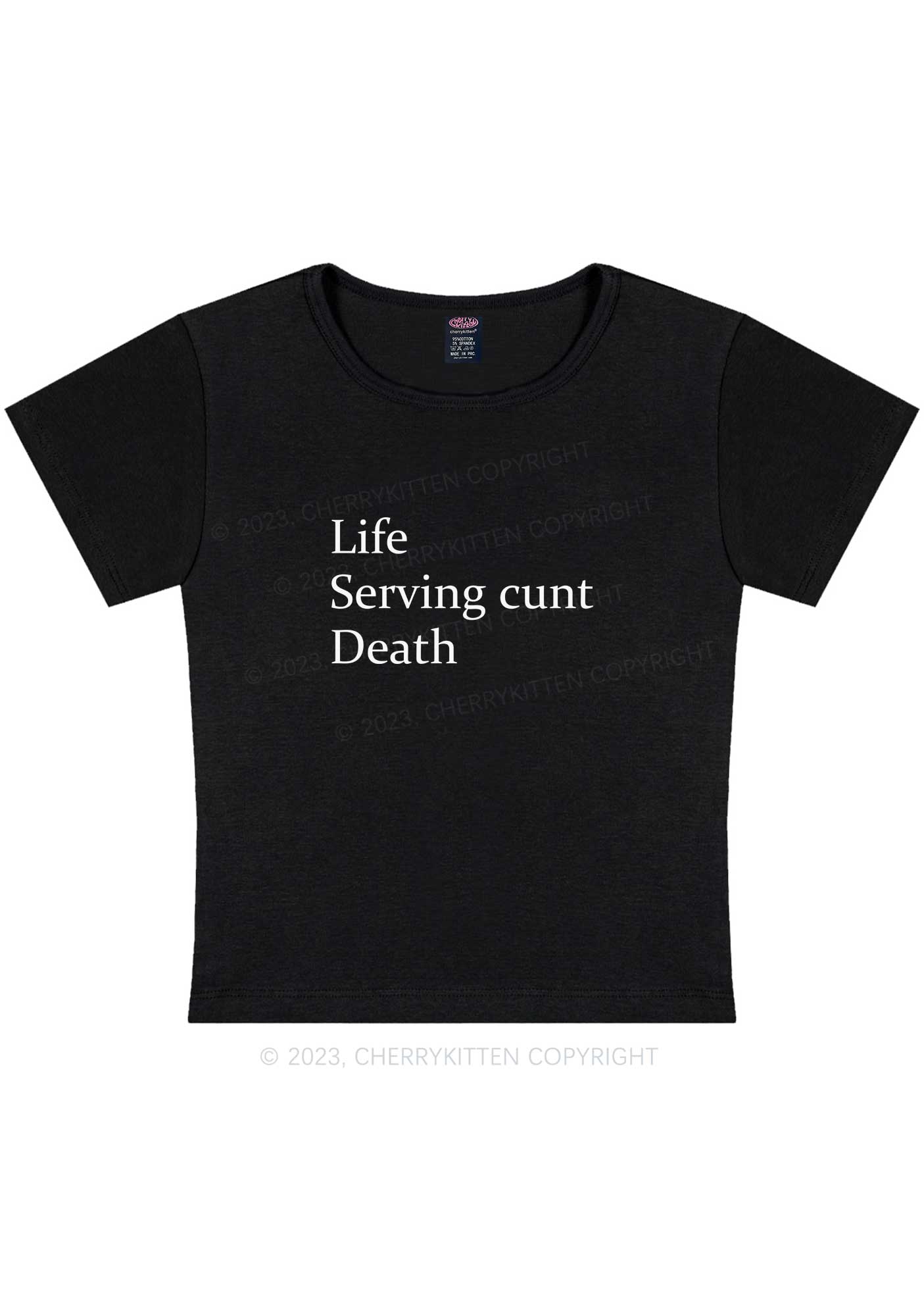 Curvy Life Serving Death Y2K Baby Tee Cherrykitten