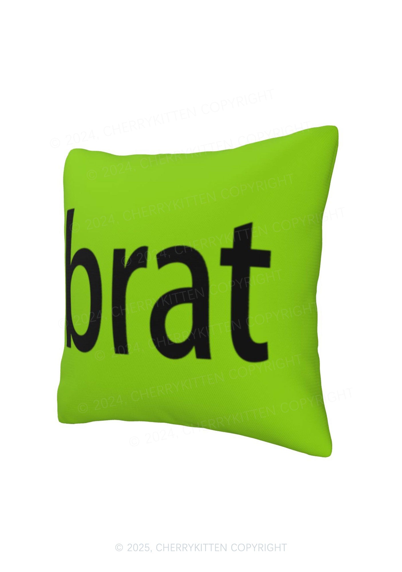 Green Brat Y2K Throw Pillow Cover Cherrykitten