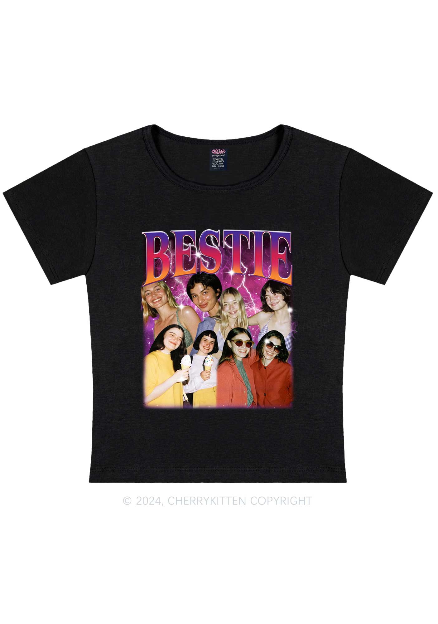 Custom Bestie Photo Y2K Valentine's Day Baby Tee Cherrykitten