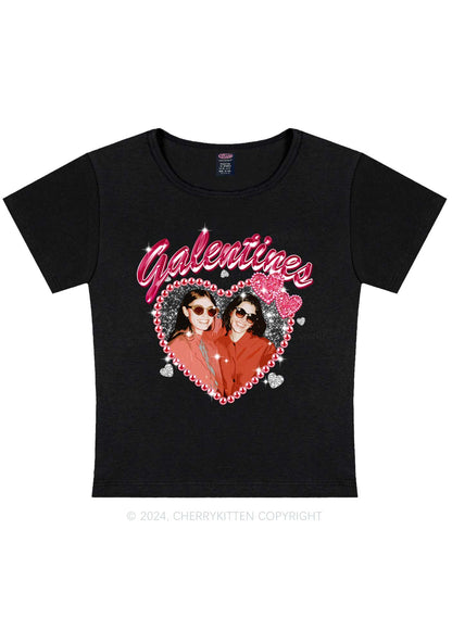 Custom Galentines Photo Y2K Valentine's Day Baby Tee Cherrykitten