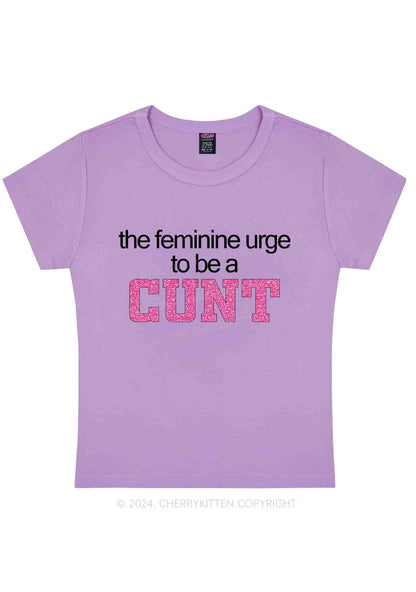 Curvy Feminine Urge Be Cxxt Y2K Baby Tee Cherrykitten