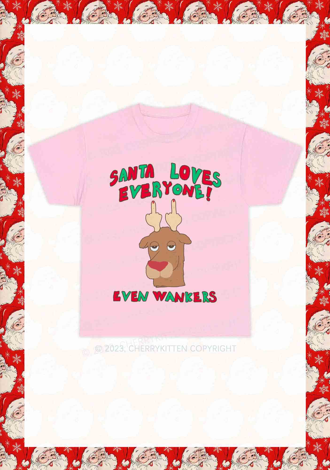 Santa Loves Everyone Christmas Y2K Chunky Shirt Cherrykitten