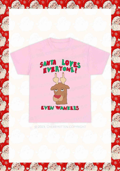 Santa Loves Everyone Christmas Y2K Chunky Shirt Cherrykitten