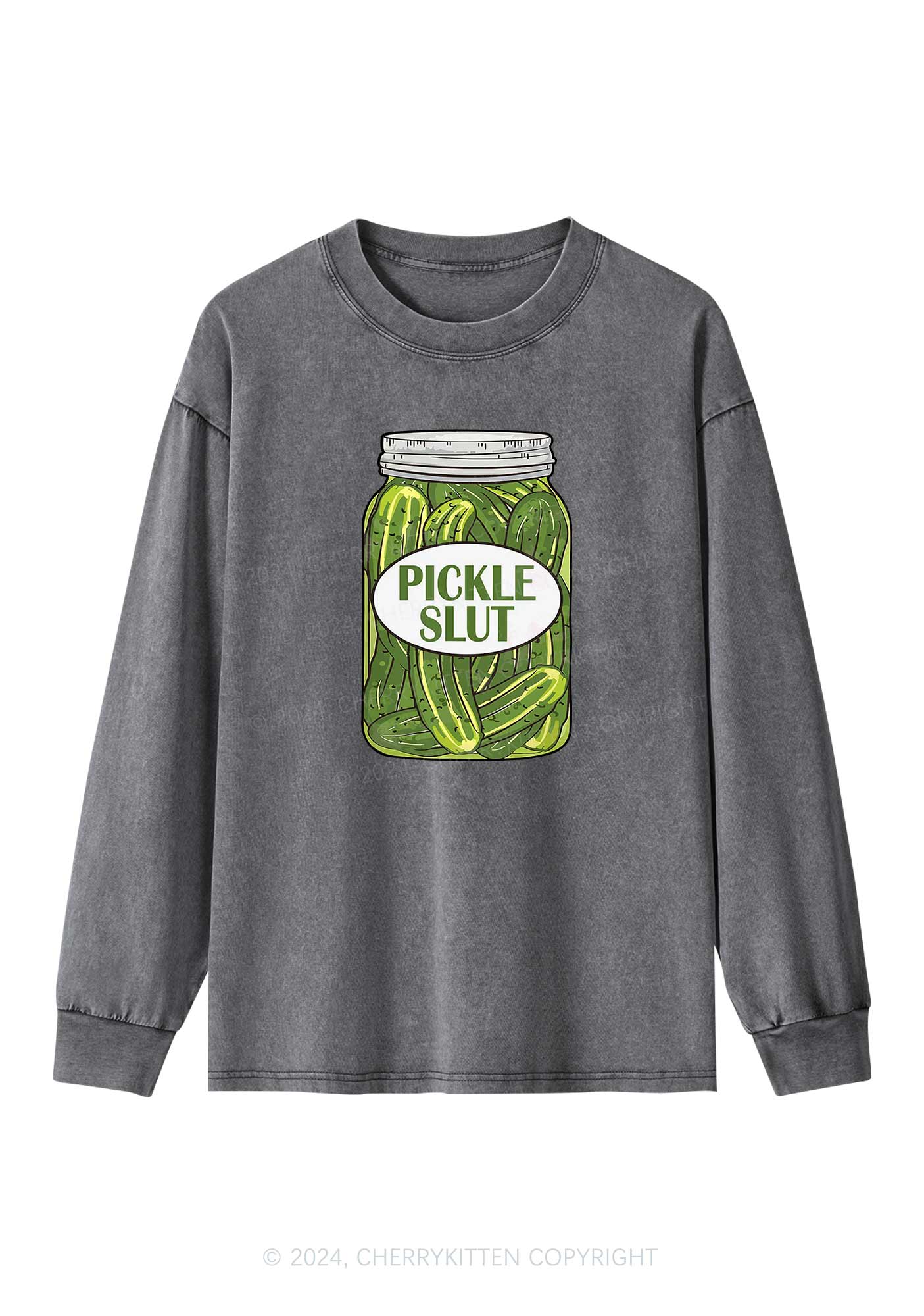 Pickle Slxt Y2K Washed Long Sleeves Cherrykitten