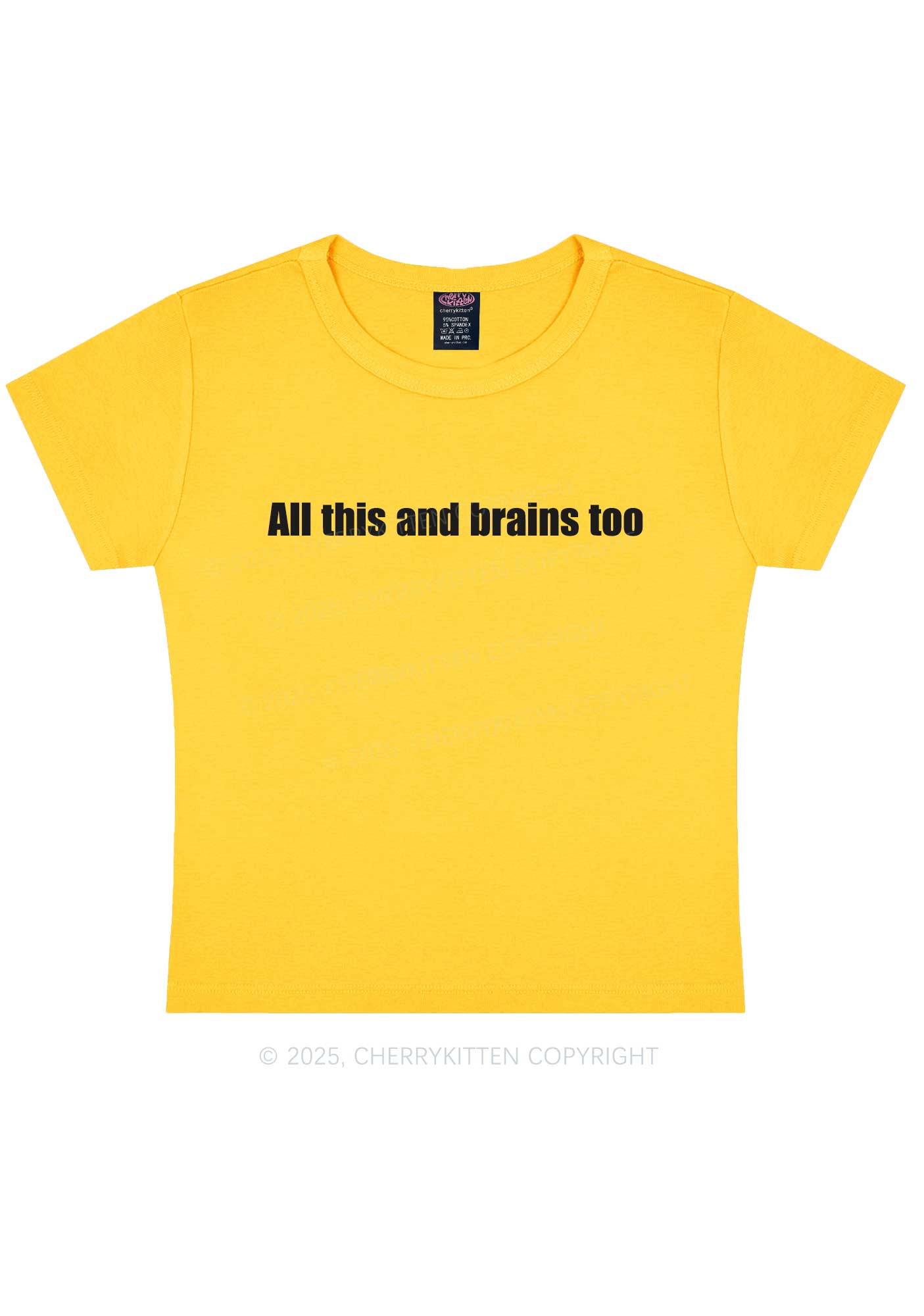 All This And Brains Too Y2K Baby Tee Cherrykitten