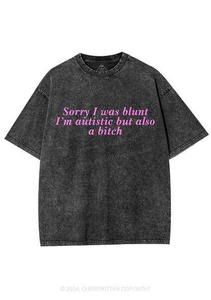 Sorry I Was Blunt Y2K Washed Tee Cherrykitten