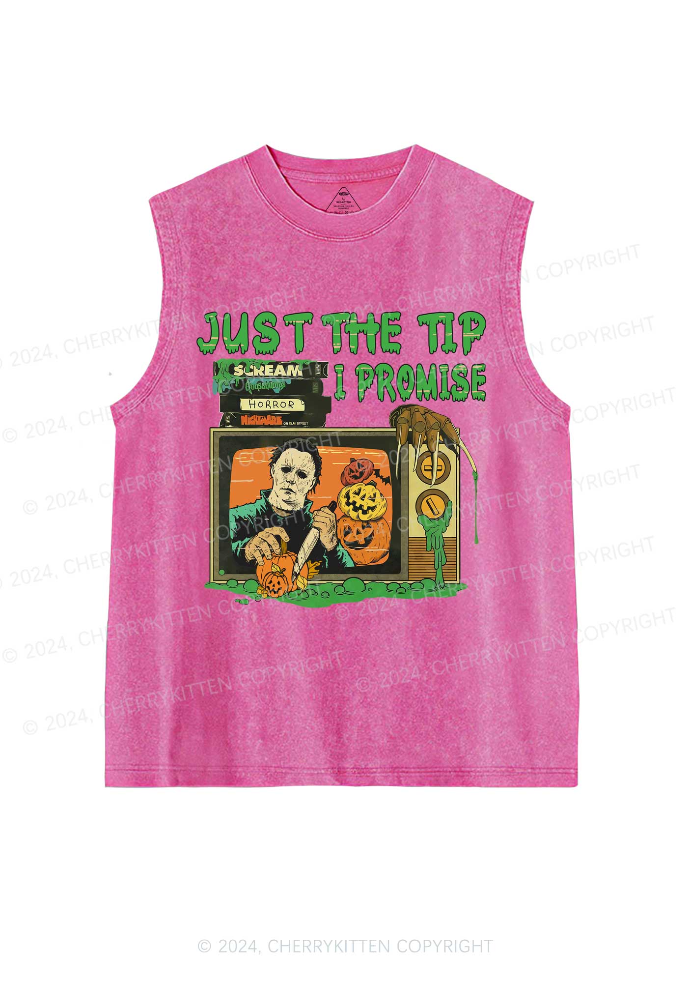 Halloween Just The Tip Y2K Washed Tank Cherrykitten