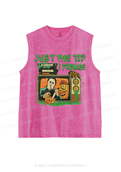 Halloween Just The Tip Y2K Washed Tank Cherrykitten