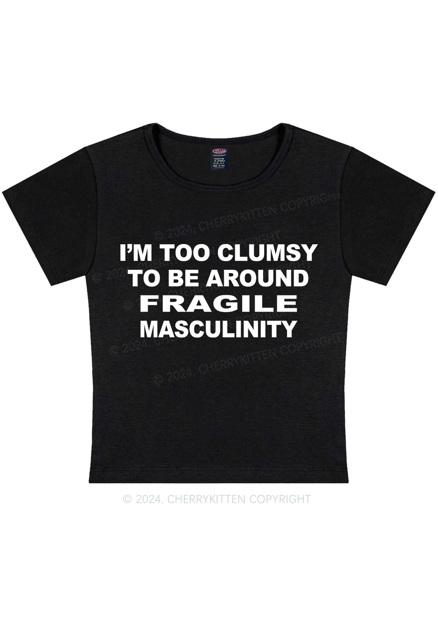 I'm Too Clumsy Y2K Baby Tee Cherrykitten