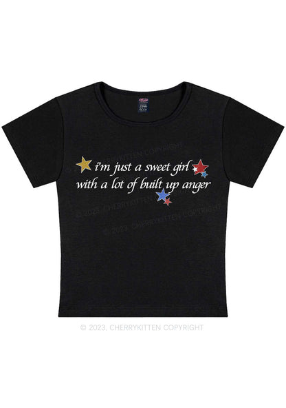 Curvy I'm A Sweet Girl Y2K Baby Tee Cherrykitten