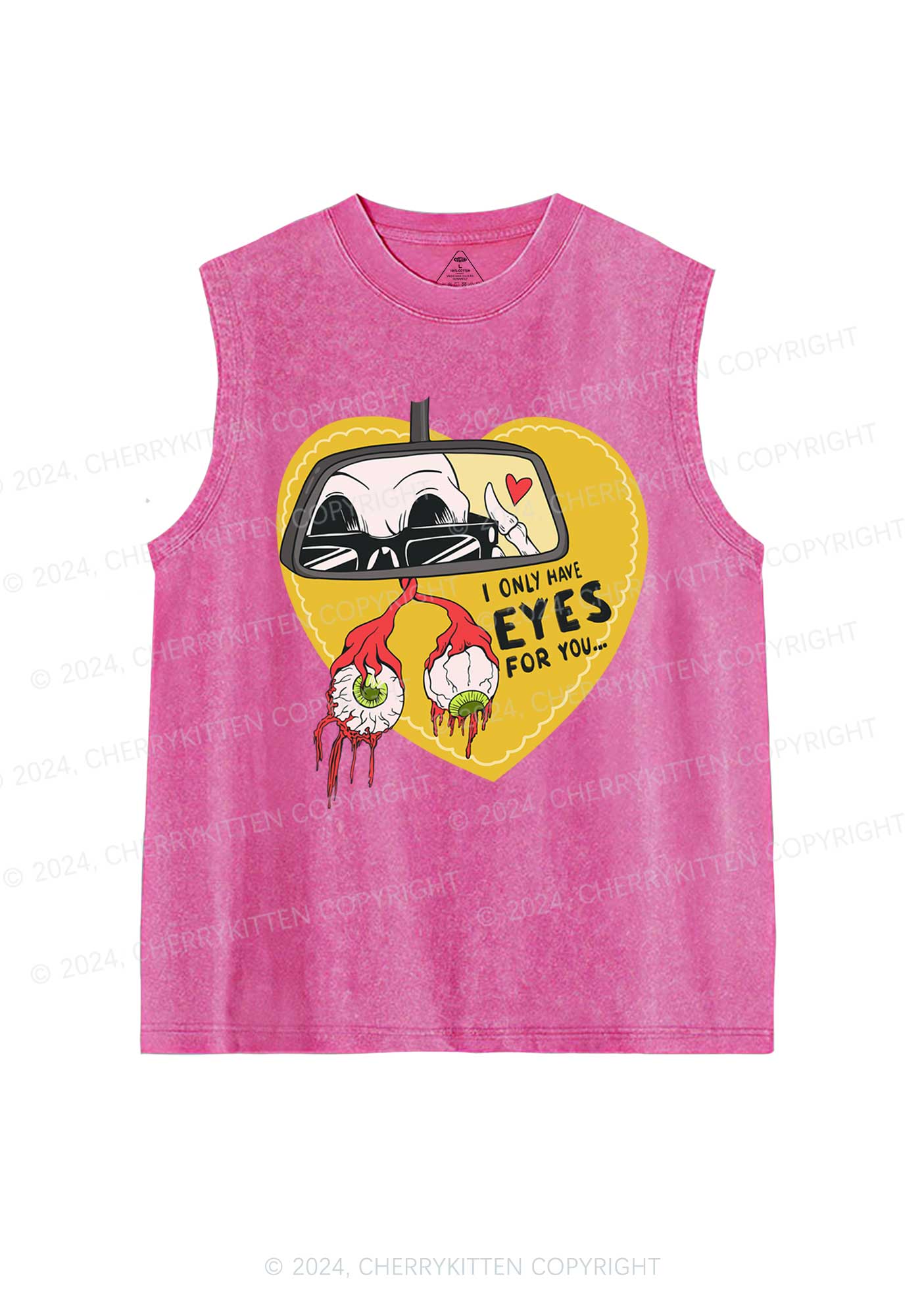 Halloween Eyes For You Y2K Washed Tank Cherrykitten