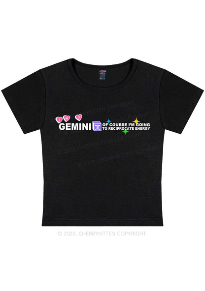 Curvy I'm A Gemini Y2K Baby Tee Cherrykitten