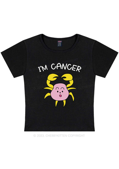 Curvy I'm Cancer Y2K Baby Tee Cherrykitten