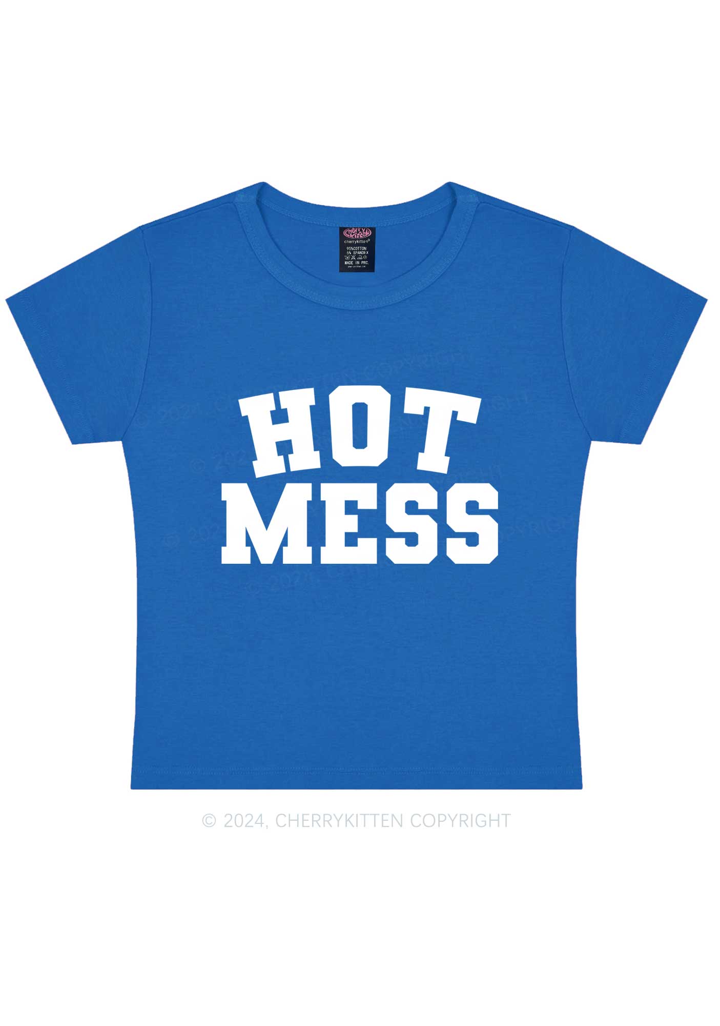 Hot Mess Y2K Baby Tee Cherrykitten