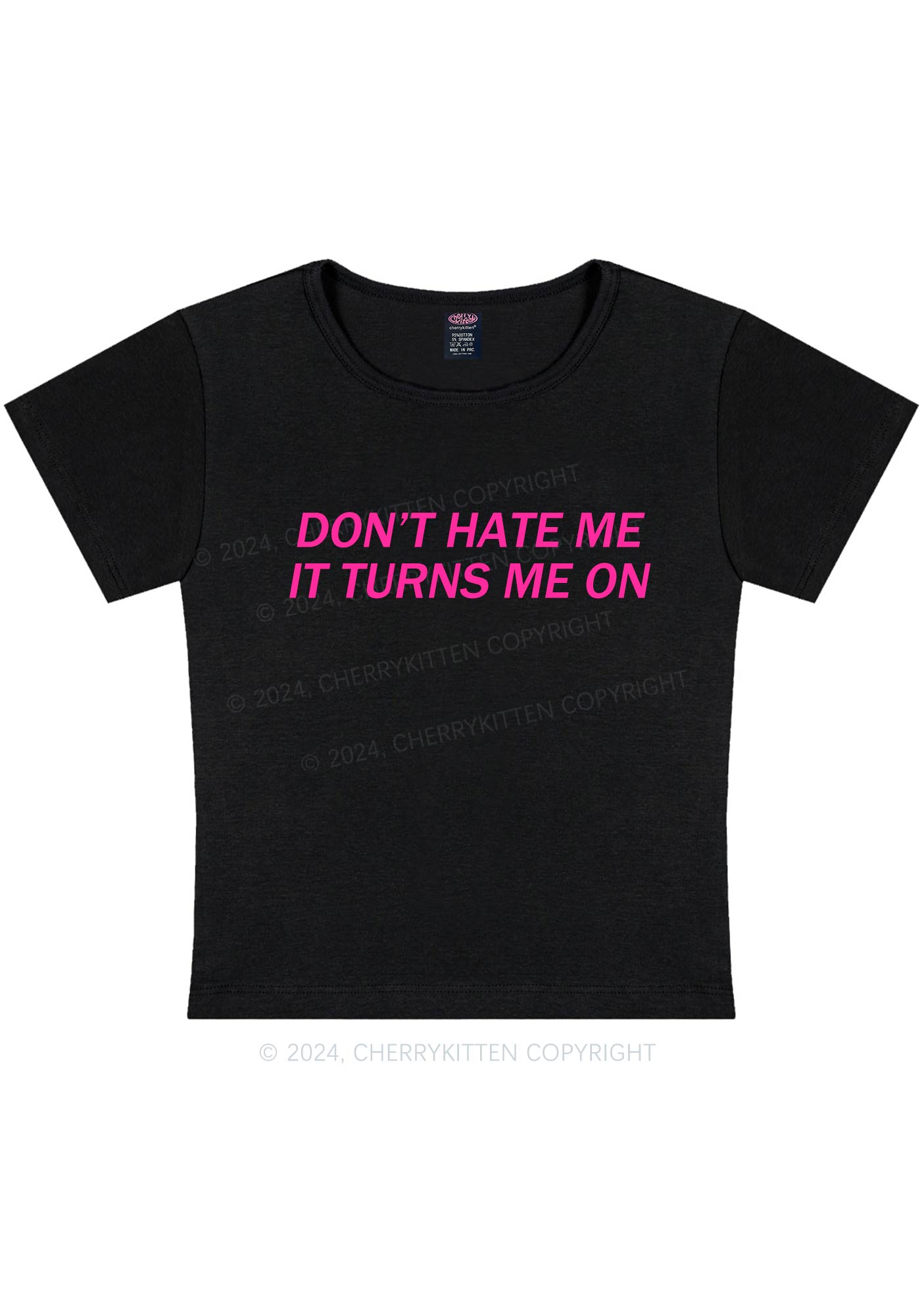 It Turns Me On Y2K Baby Tee Cherrykitten