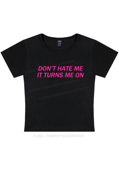 It Turns Me On Y2K Baby Tee Cherrykitten