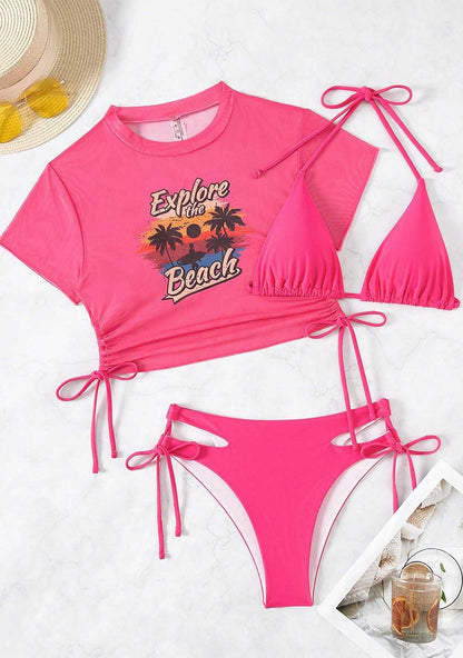 Explore The Beach Three Pieces Bikini Set