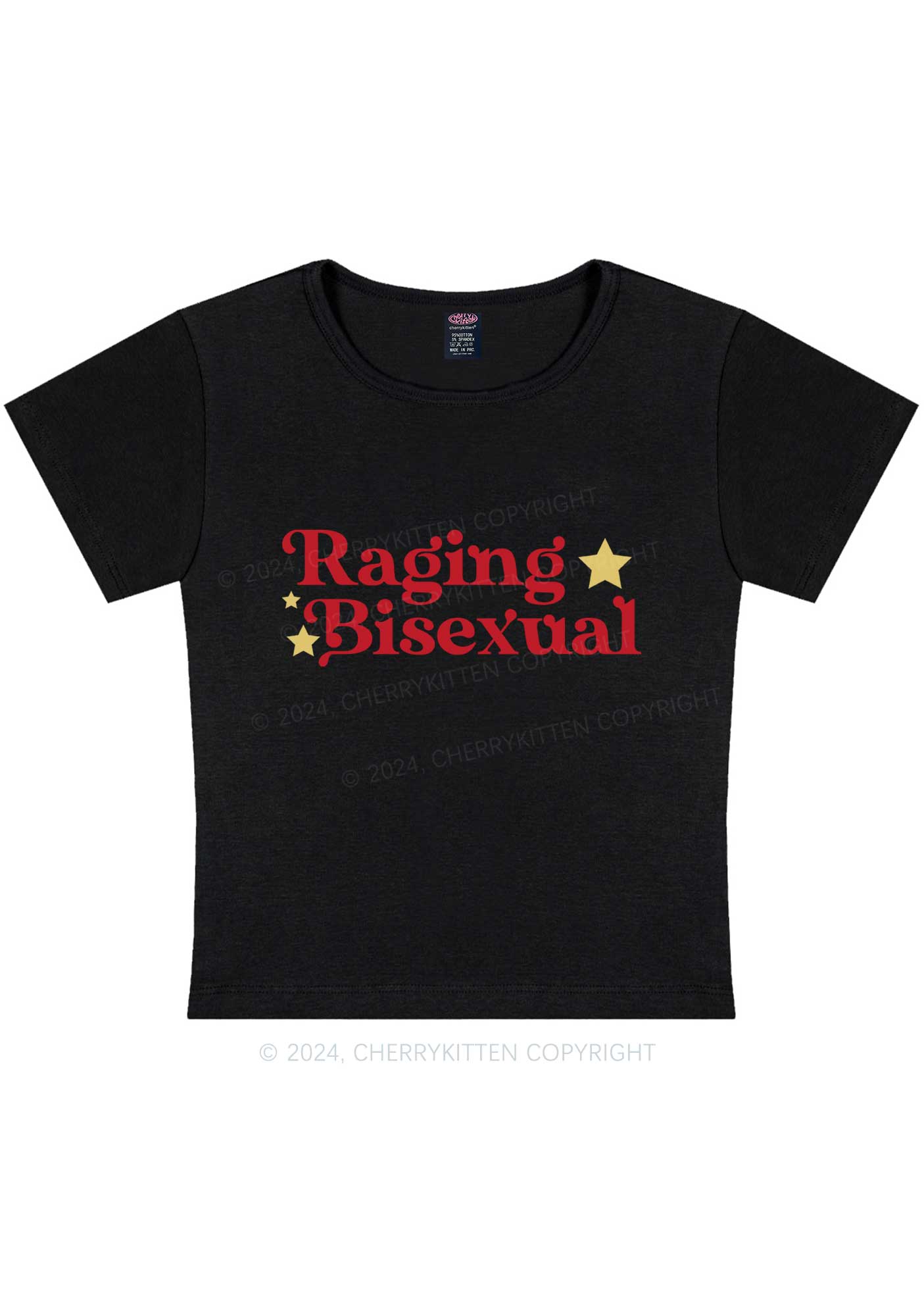 Raging Bisexual Stars Y2K Baby Tee Cherrykitten