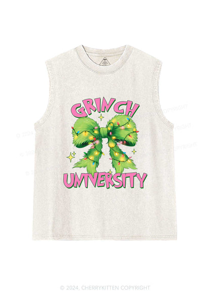 Christmas Green University Y2K Washed Tank Cherrykitten