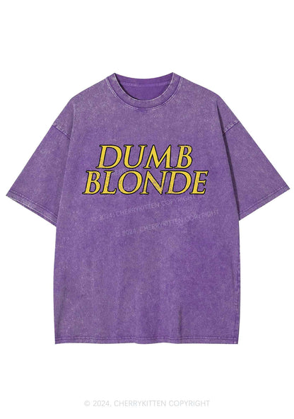 Dumb Blonde Y2K Washed Tee Cherrykitten