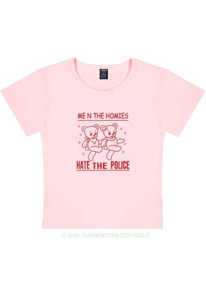 Hate The Police Y2K Baby Tee Cherrykitten