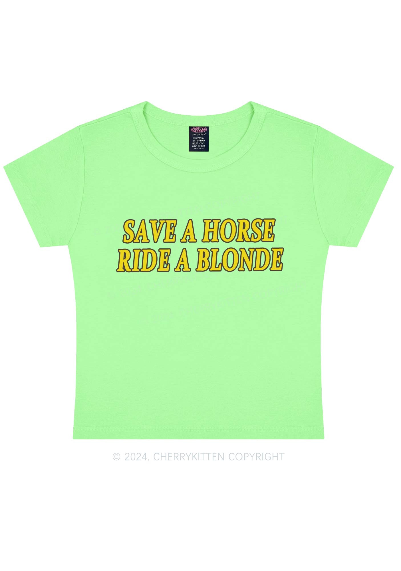 Save Horse Ride Blonde Y2K Baby Tee Cherrykitten