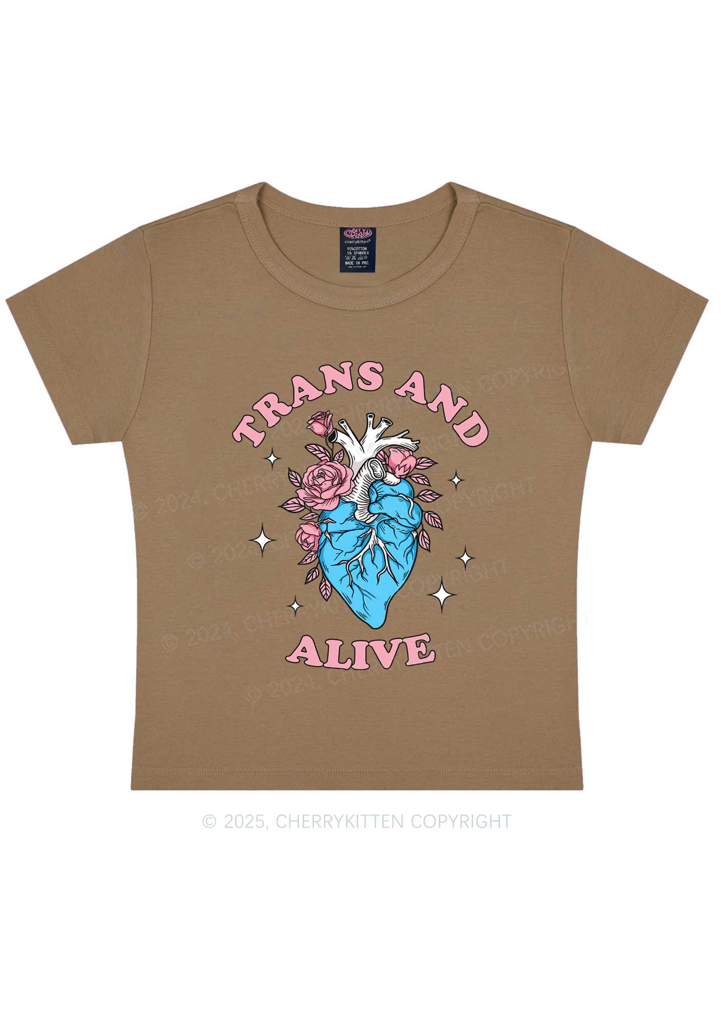 Trans And Alive Y2K Baby Tee Cherrykitten