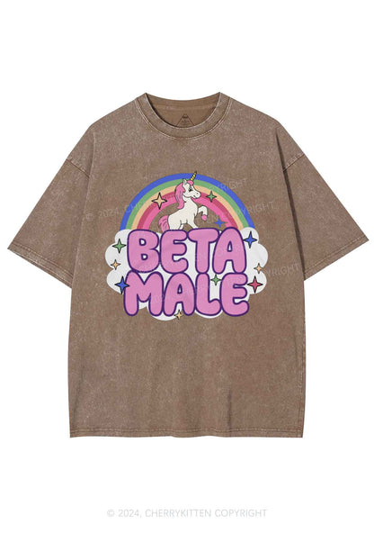 Beta Male Unicorn Y2K Washed Tee Cherrykitten