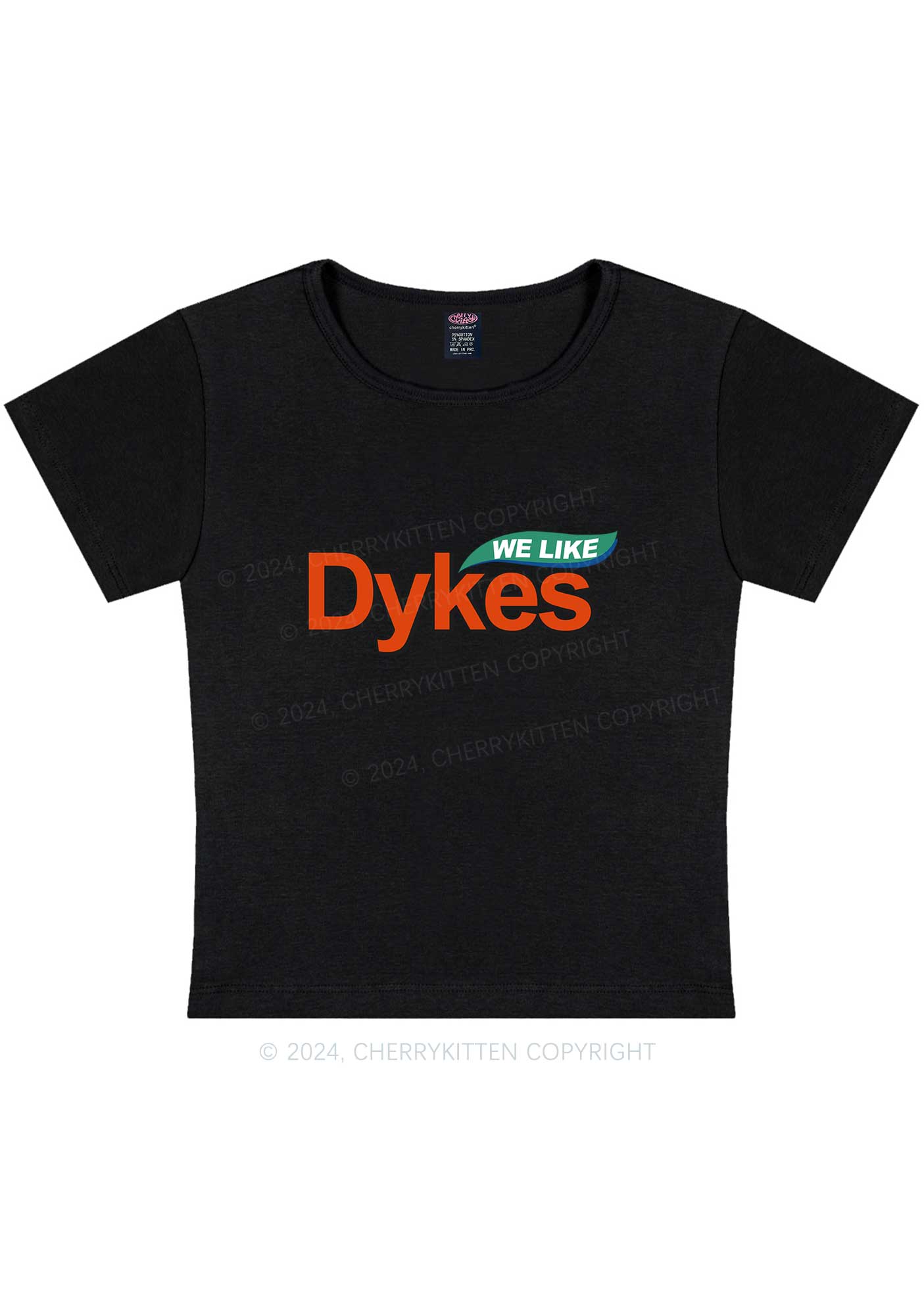 We Like Dykes Y2K Baby Tee Cherrykitten