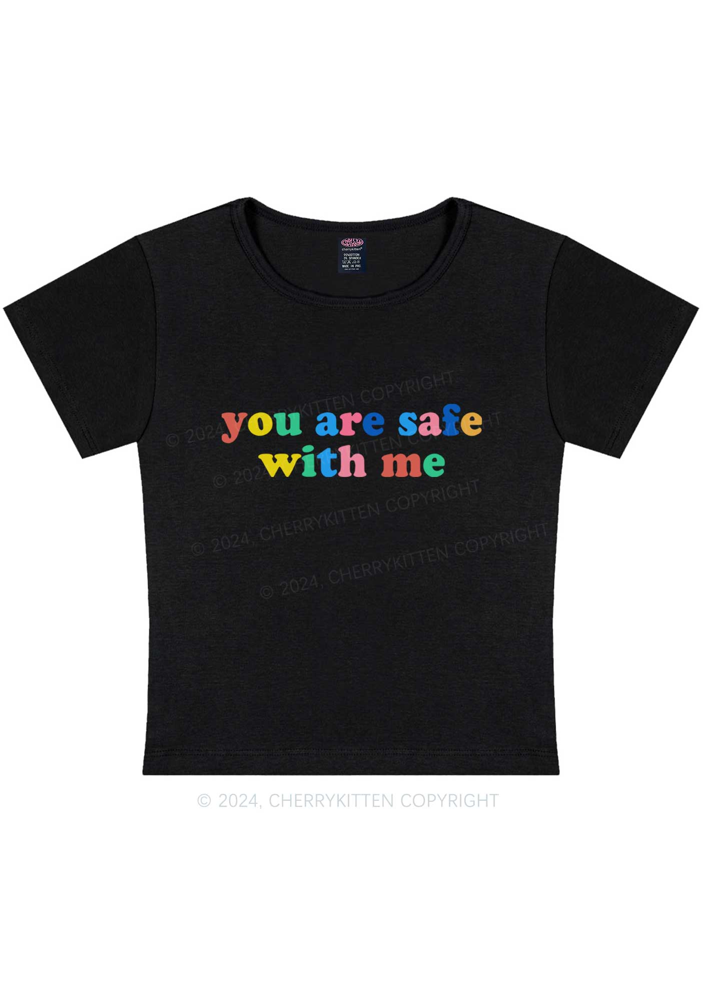 You Are Safe With Me Y2K Baby Tee Cherrykitten