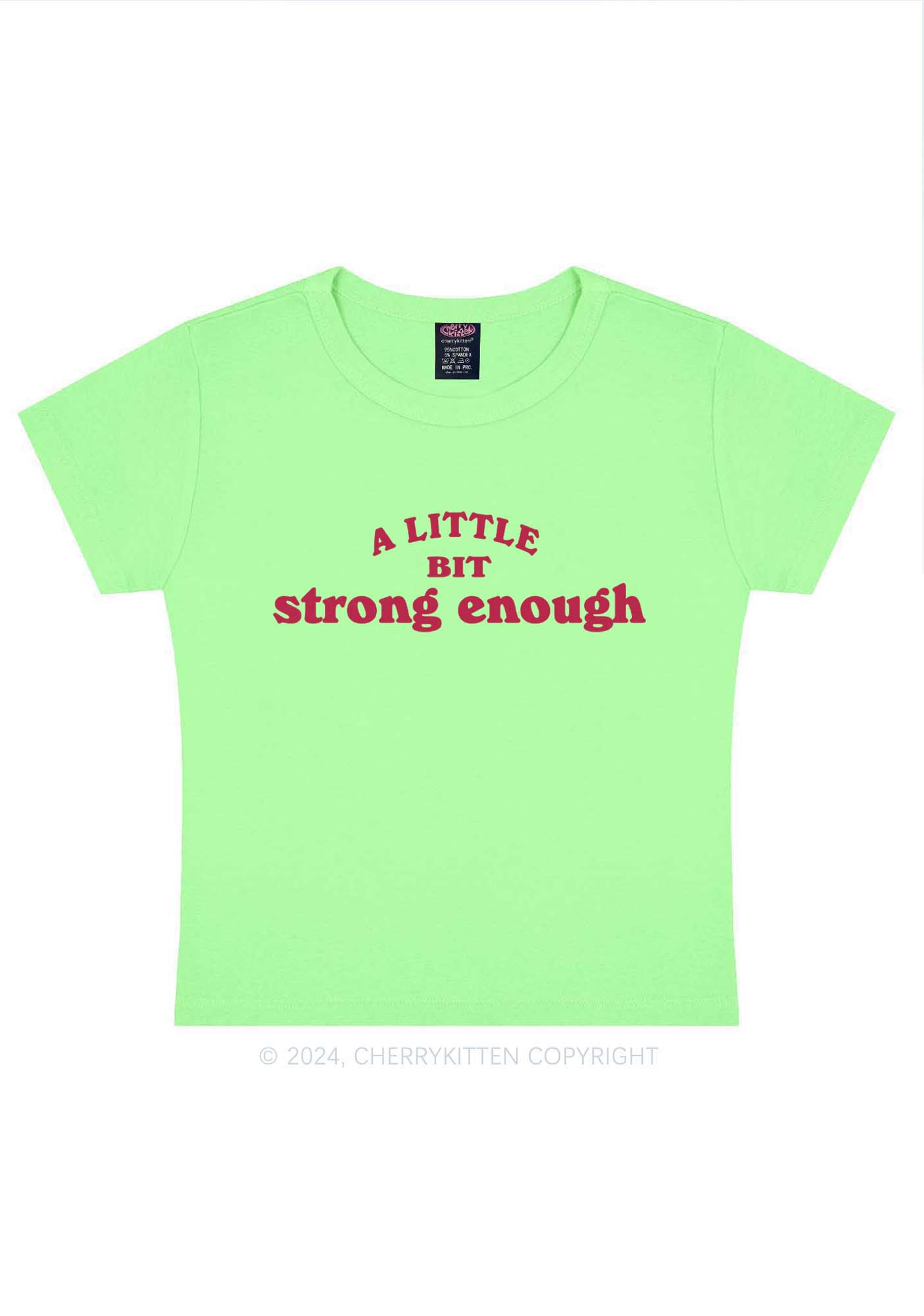 Strong Enough Y2K Baby Tee Cherrykitten