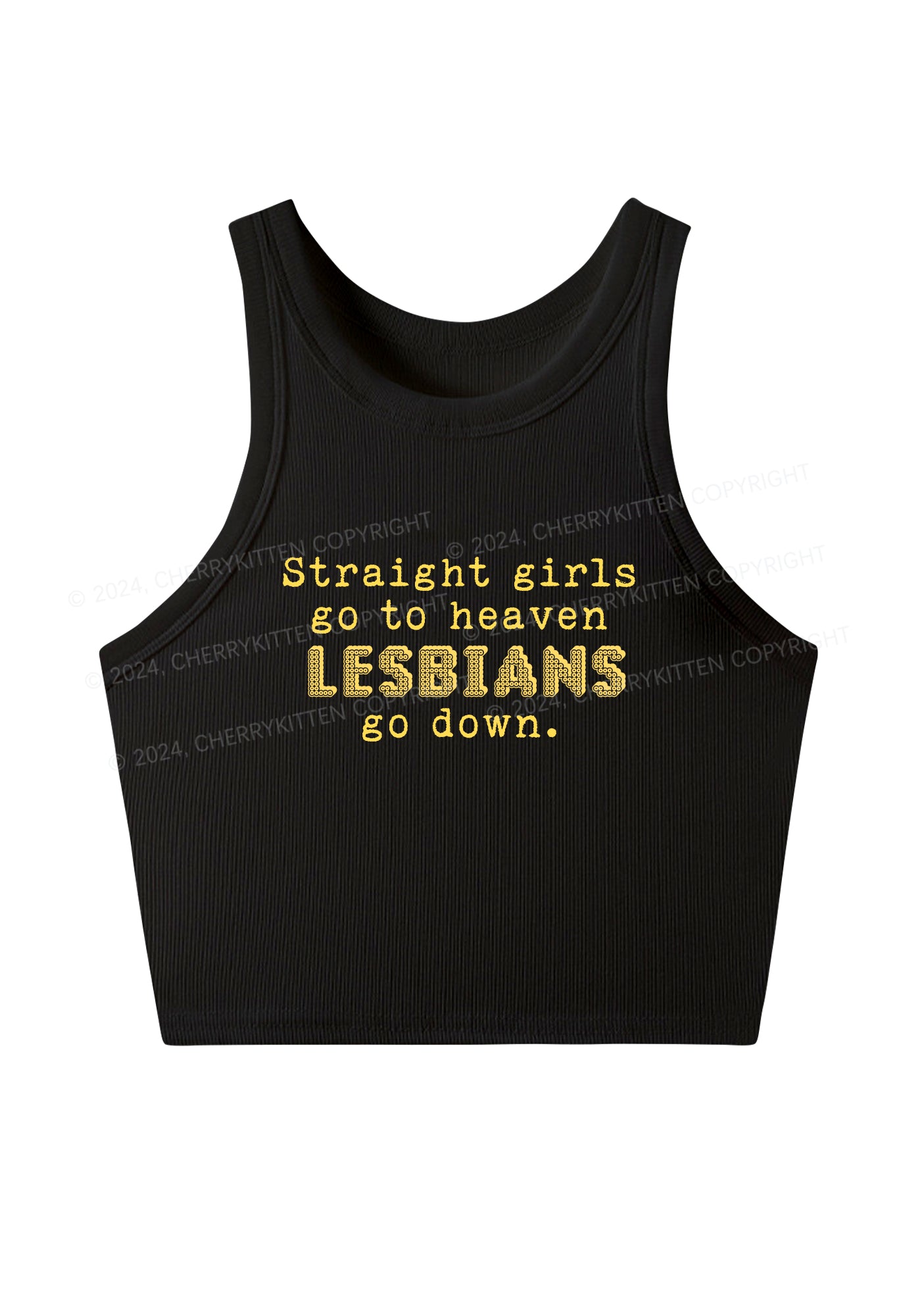 Lesbians Go Down Y2K Crop Tank Top Cherrykitten