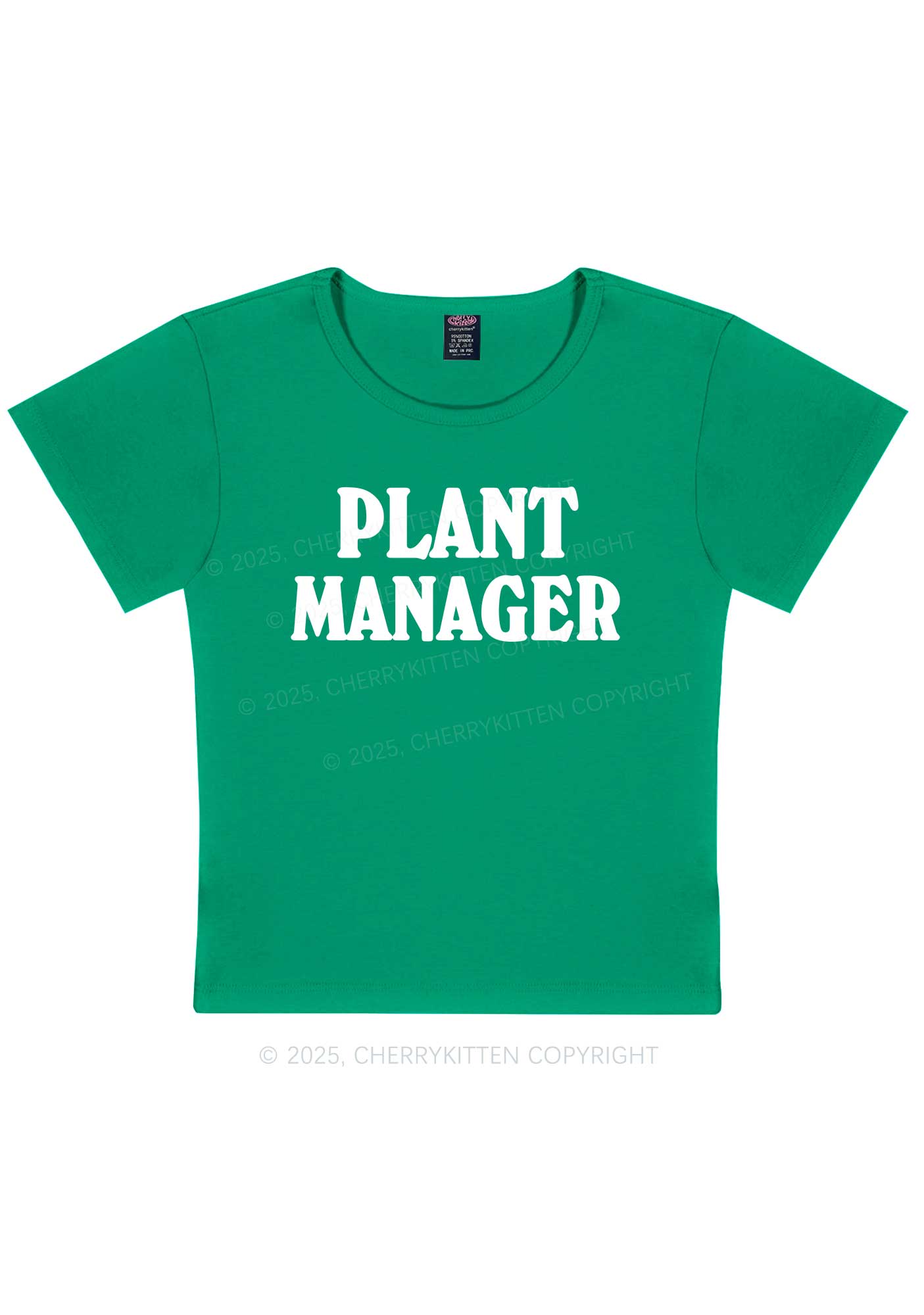 Plant Manager Y2K Baby Tee Cherrykitten