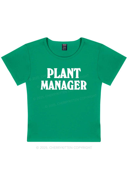 Plant Manager Y2K Baby Tee Cherrykitten